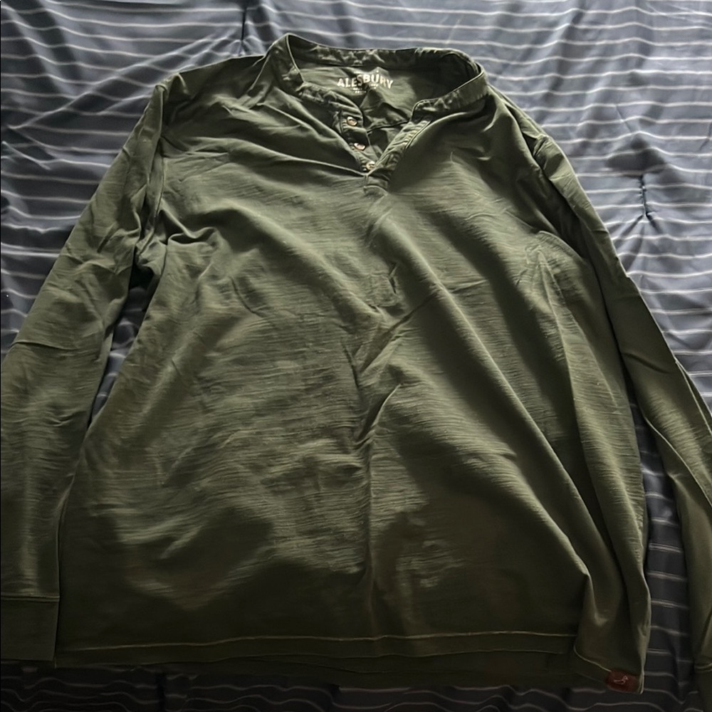 Alesbury Green Henley Long Sleeve Shirt